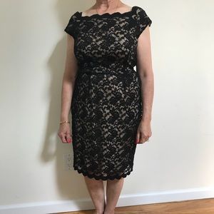 Black and nude lace dress size 10 P